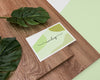 High Angle Stationery With Leaves Psd