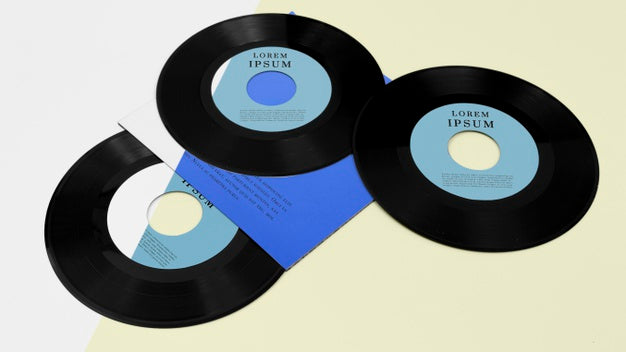 High Angle Vinyl Records Mock-Up Composition Psd