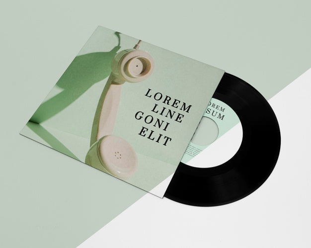 High Angle Vinyl Records Mock-Up Composition Psd