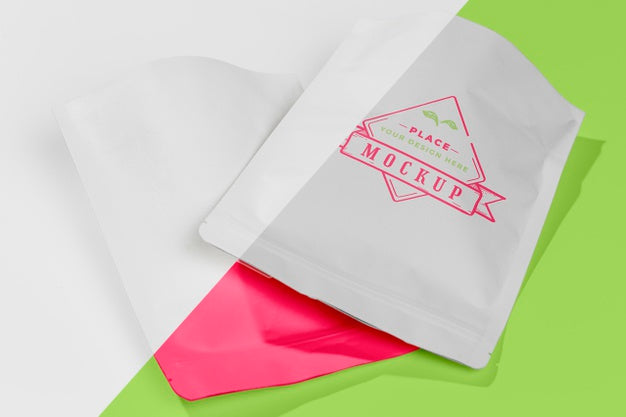 High View Bags Of Protein Powder Mock-Up Psd