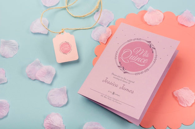 High View Cute Fifteen Birthday Invitation Psd