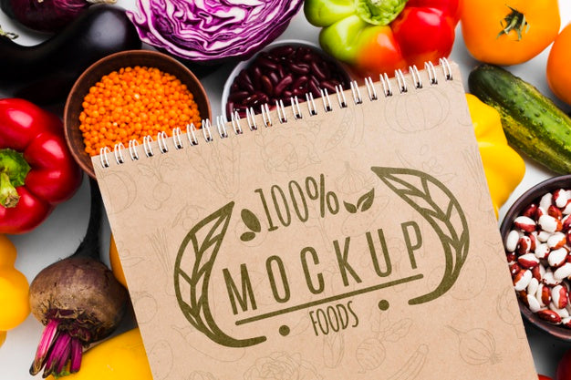 High View Locally Grown Veggies Mock-Up Psd