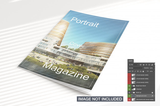 High View Of Closed Magazine Mockup Psd