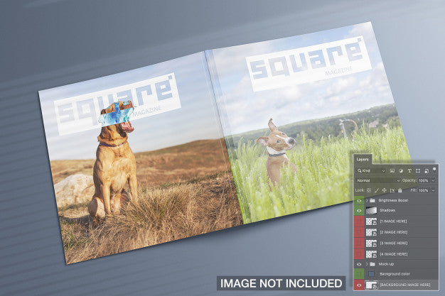 High View Of Square Magazines Covers Mockup Psd