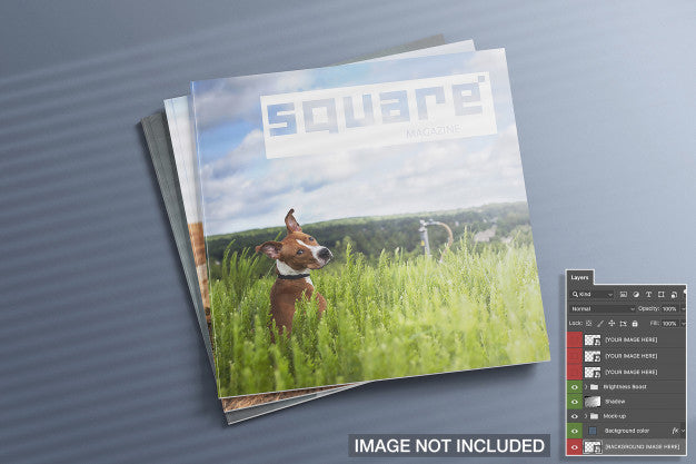 High View Of Three Closed Square Magazines Mockup Psd