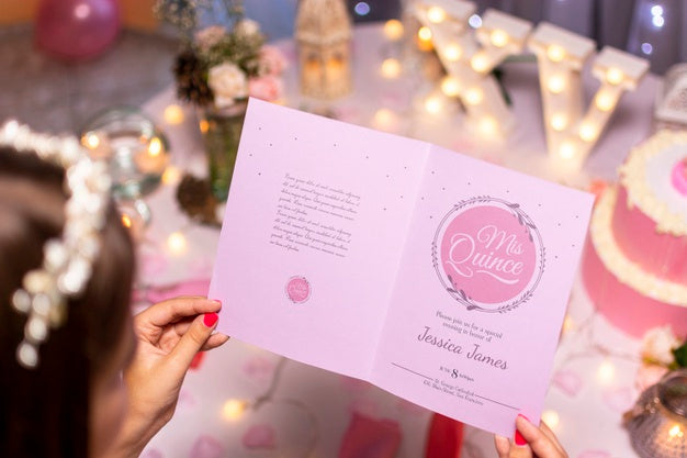 High View Open Invitation Brochure For Sweet Fifteen Psd