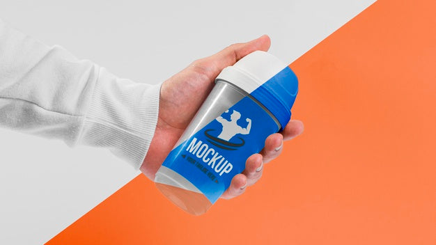 High View Person Holding A Shaker Psd