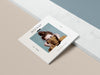 High View Square Book With Woman And Shadow Editorial Magazine Mock-Up Psd