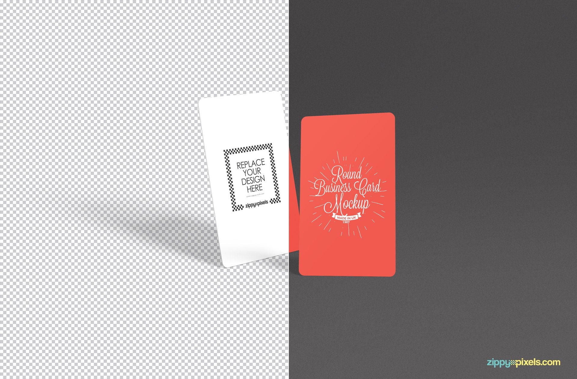 Stylish Round Business Card Mockup PSD