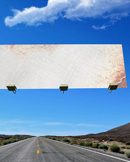 Highway Wayfinding Signage Board Mockup Psd