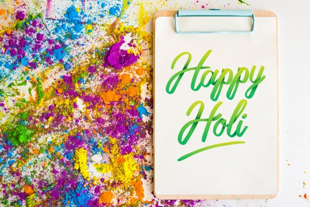 Holi Festival Mockup With Clipboard Psd