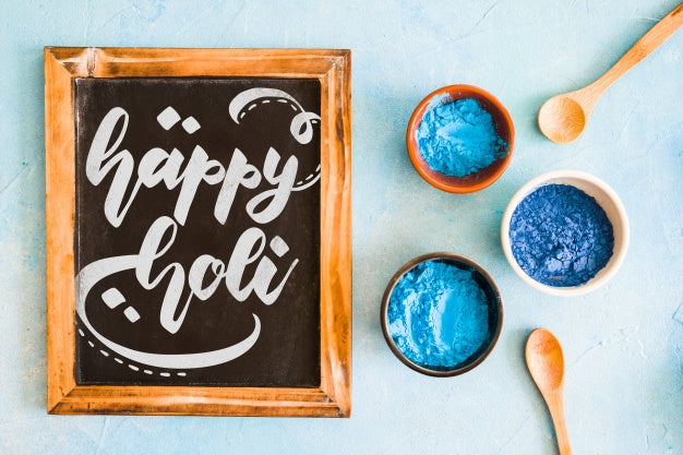 Holi Festival Mockup With Slate Psd