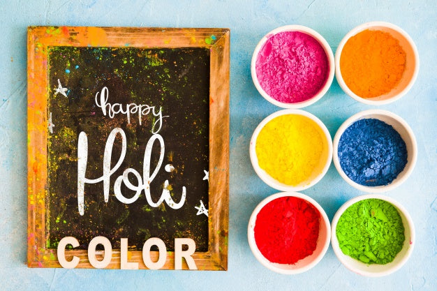 Holi Festival Mockup With Slate Psd