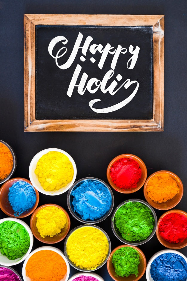 Holi Festival Mockup With Slate Psd