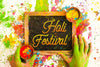 Holi Festival Mockup With Slate Psd