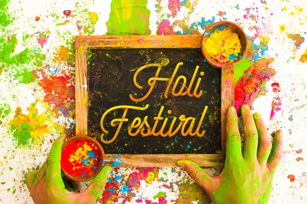 Holi Festival Mockup With Slate Psd