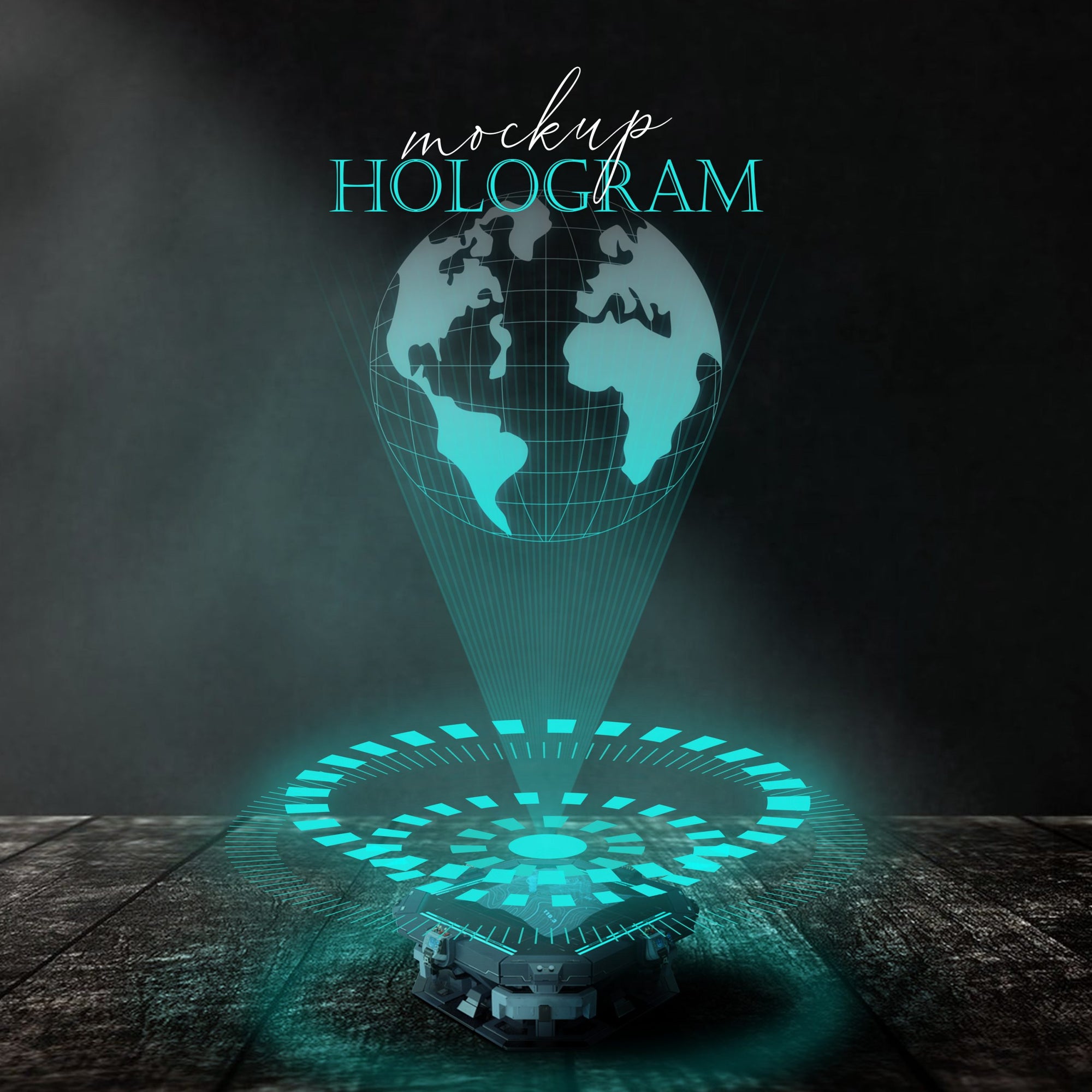Hologram Mockup Psd Template