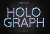 Holographic Text Effect Psd