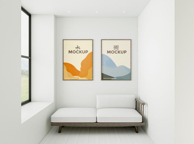Home Composition With Frames Mock-Up Psd