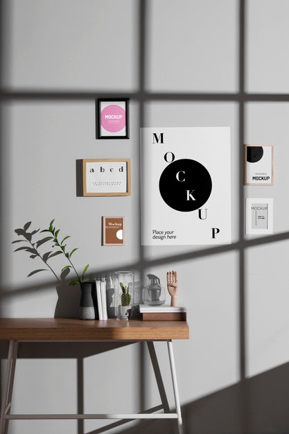 Home Decor Mock-Up Seen Through Window Shadows Psd