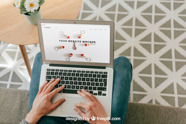 Home Office Concept With Laptop Psd