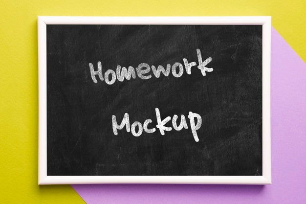 Homework Message Write With Chalk On Blackboard Psd