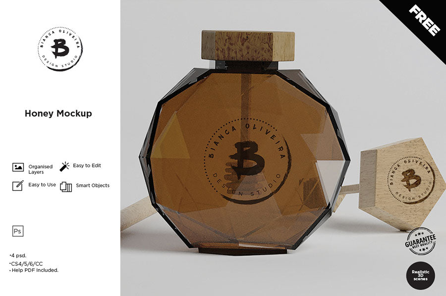 Honey Bottle Mockup