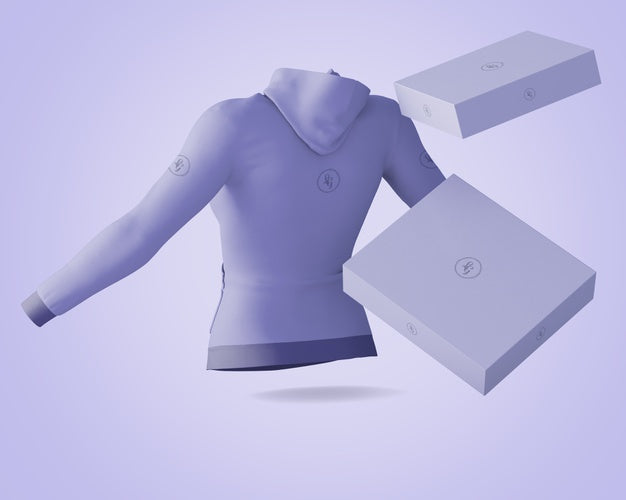 Hoodie And Boxes Mockup Psd