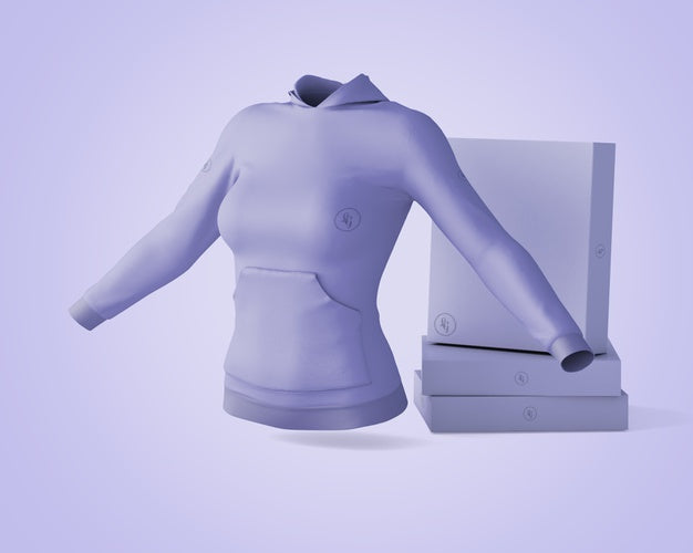 Hoodie And Boxes Mockup Psd