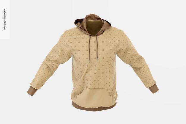 Hoodie Mockup, Isometric View Psd