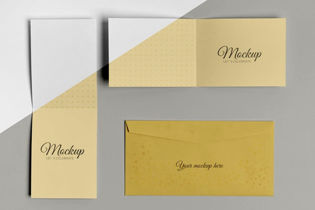 Horizontal And Vertical Mock-Up Invitation And Envelope Psd
