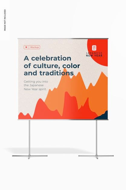 Horizontal Banner Stand Mockup Psd