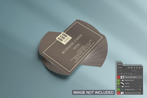 Horizontal Business Cards Stack Mockup Psd