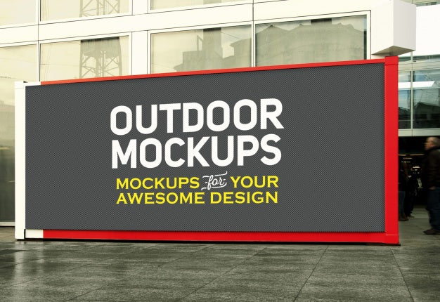 Horizontal Outdoor Panel Mock Up Psd