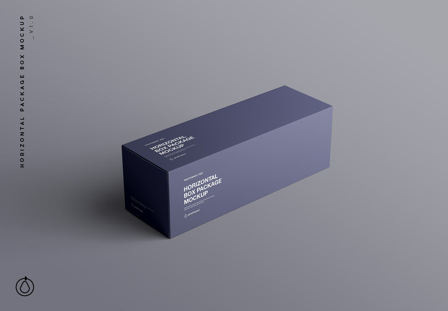 Horizontal Package Box Mockup