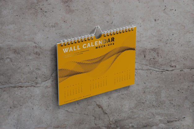 Horizontal Wall Calendar Mockup Psd