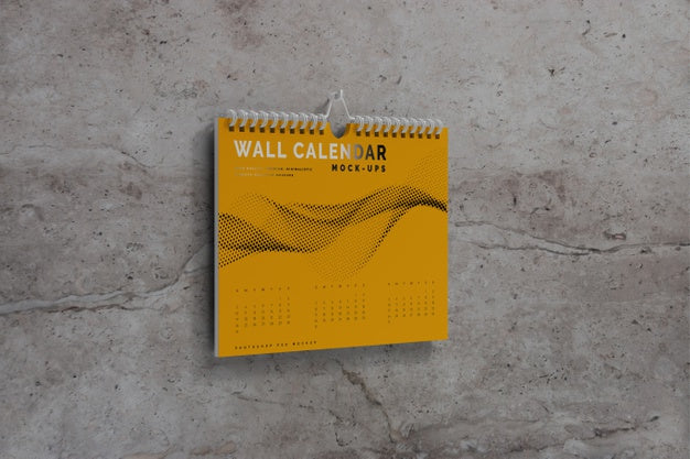 Horizontal Wall Calendar Mockup Psd