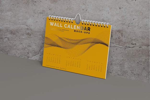 Horizontal Wall Calendar Mockup Psd
