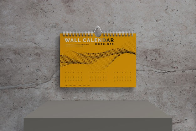 Horizontal Wall Calendar Mockup Psd