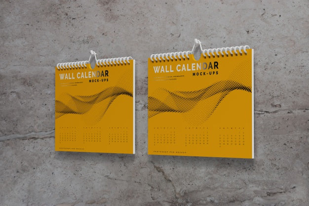Horizontal Wall Calendar Mockup Psd