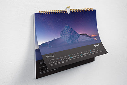 Horizontal Wall Calendar Mockup