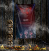 Horror Night Halloween Poster With Pile Of Skulls Psd