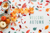 Hot Chocolate And Decor Of Dried Leaves Psd