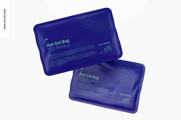 Hot Gel Bag Mockup, Falling Psd