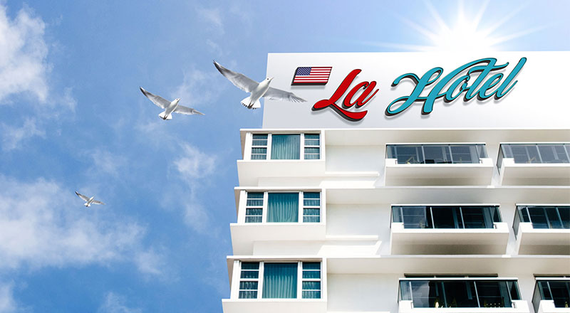 Hotel Building Logo Mockup Psd