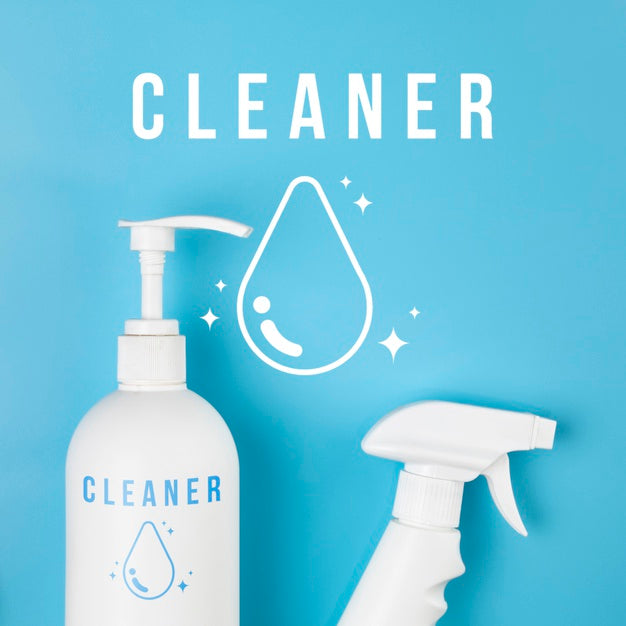 House Cleaning Product And Spray Mock-Up Psd