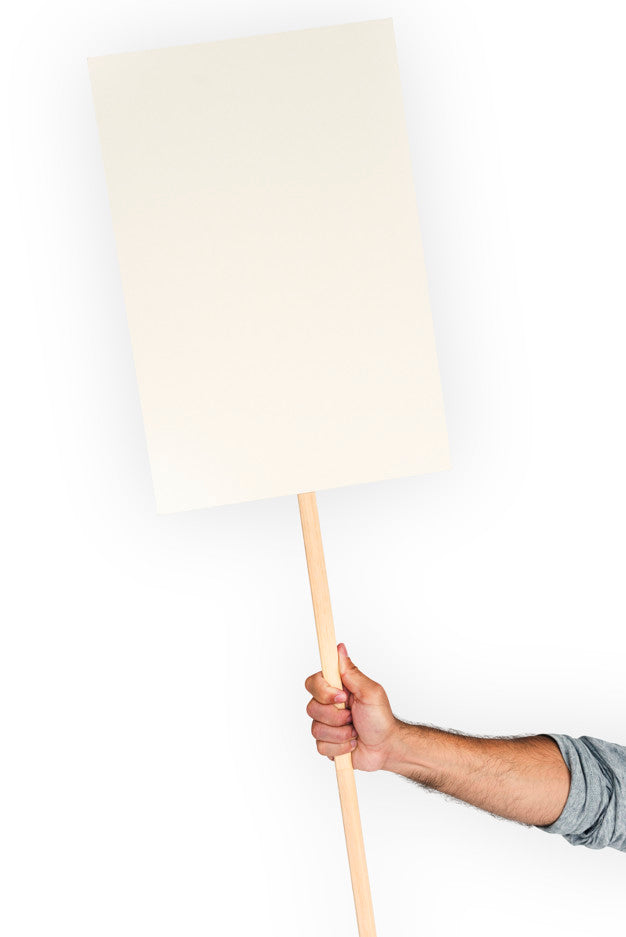 Human Hand Holding Banner Copy Space Psd