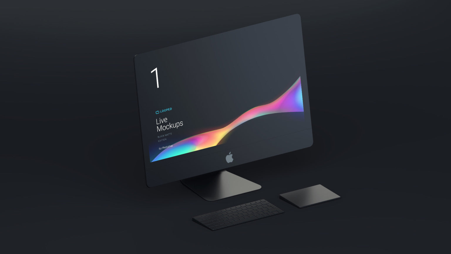 8 Black Matte Apple Devices Mockups in Multiple Views