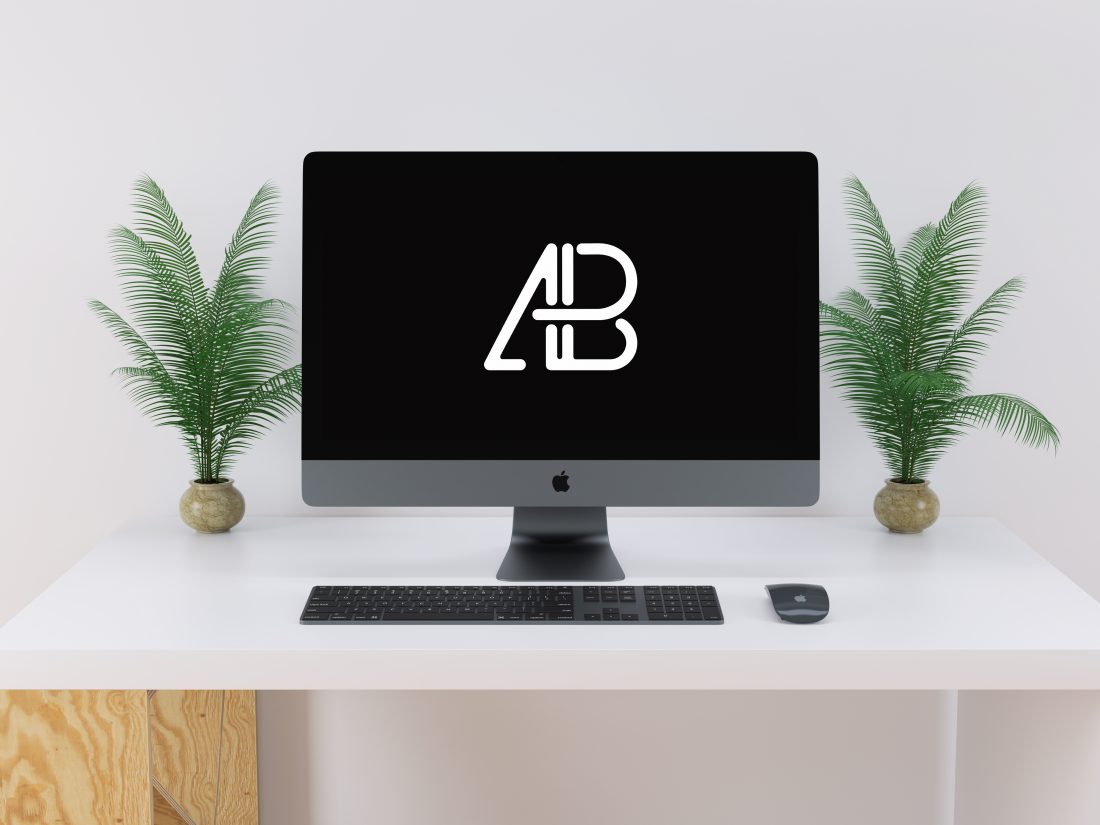 iMac Pro in Home Office PSD Mockup