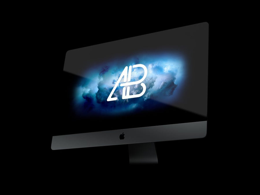 iMac Pro in Black Background PSD Mockup